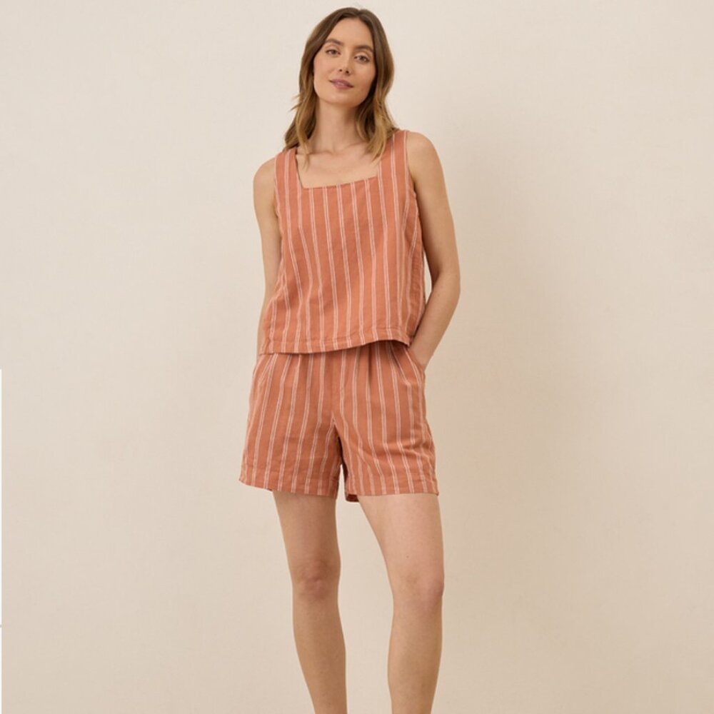 Pact Canopy Linen Blend Square Neck Tank